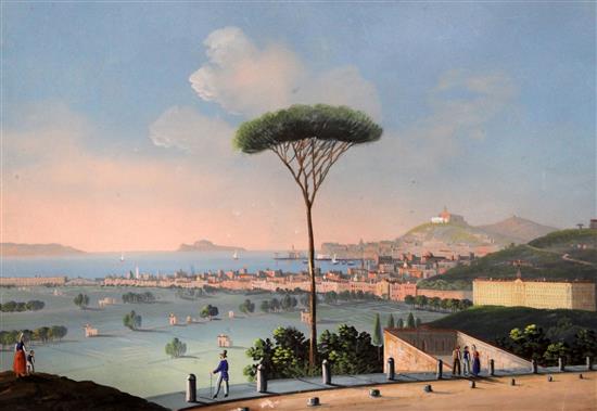 19th century Neapolitan School View of Naples, 11 x 16in.